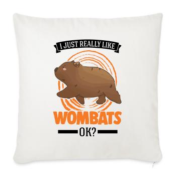 J’aime vraiment Wombats - Housse de coussin décorative 45 x 45 cm - blanc nature - Devant