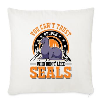 Seal Gift Sea Lion Seal - Sofa pillowcase 17,3'' x 17,3'' (45 x 45 cm) - natural white - Front