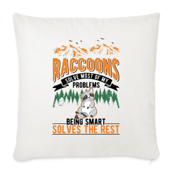 Raton laveur Cadeau Raton laveur - Housse de coussin décorative 45 x 45 cm - blanc nature - Devant