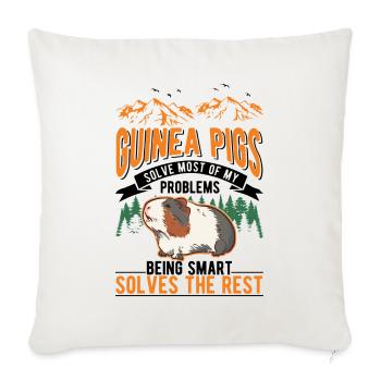 Cochon d’Inde Cadeau Cochon d’Inde - Housse de coussin décorative 45 x 45 cm - blanc nature - Devant