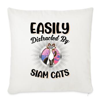 Siamese Cat Siamese Cat Siamese Cat - Sofa pillowcase 17,3'' x 17,3'' (45 x 45 cm) - natural white - Front