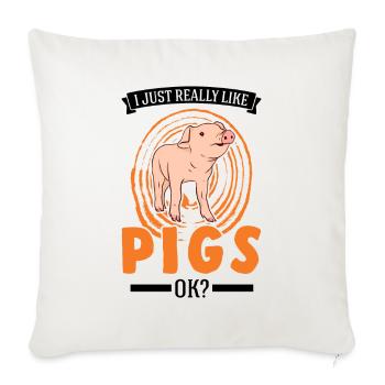 I just really like Pigs Farmer Pigs - Sofa pillowcase 17,3'' x 17,3'' (45 x 45 cm) - natural white - Front