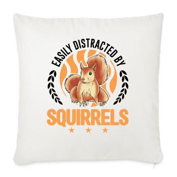 Facilement distrait par Écureuil Écureuil Écureuil - Housse de coussin décorative 45 x 45 cm - blanc nature - Devant
