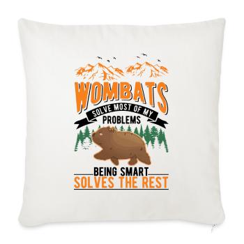 Wombat australien - Housse de coussin décorative 45 x 45 cm - blanc nature - Devant