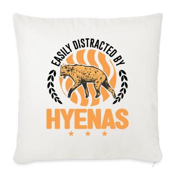 Easily distracted by Hyenas Erdwolf Hyäne - Sofakissenbezug 45 x 45 cm - Naturweiß  - Vorne