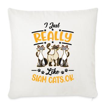 I just like Siamese cats Siamese cat - Sofa pillowcase 17,3'' x 17,3'' (45 x 45 cm) - natural white - Front