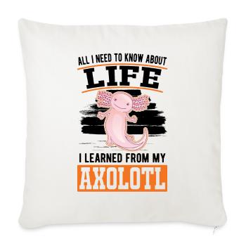 Axolotl Gift Tail Lurch - Sofa pillowcase 17,3'' x 17,3'' (45 x 45 cm) - natural white - Front