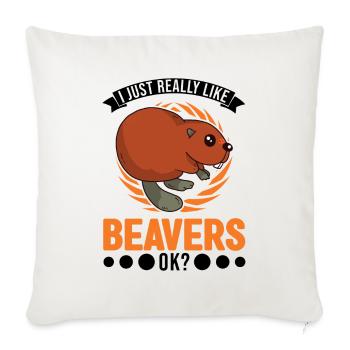 Beaver Gift Beaver Dam Beaver - Sofa pillowcase 17,3'' x 17,3'' (45 x 45 cm) - natural white - Front