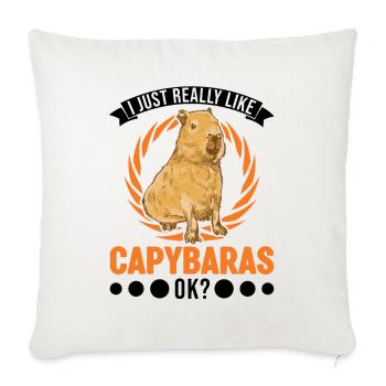 I just really like Capybaras ok capybara - Sofa pillowcase 17,3'' x 17,3'' (45 x 45 cm) - natural white - Front