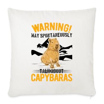 Peut parler spontanément de Capybaras - Housse de coussin décorative 45 x 45 cm - blanc nature - Devant