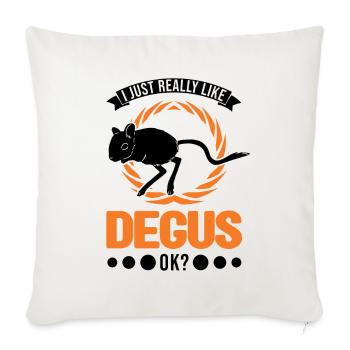 J’aime vraiment Degus, ok - Housse de coussin décorative 45 x 45 cm - blanc nature - Devant
