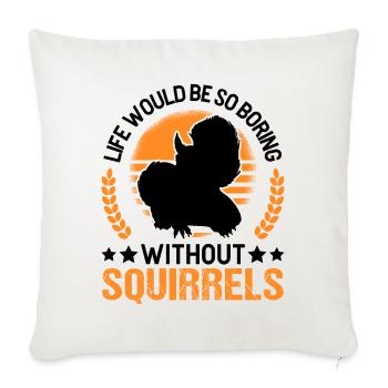 Cadeau Écureuil Écureuil Gris Écureuil - Housse de coussin décorative 45 x 45 cm - blanc nature - Devant