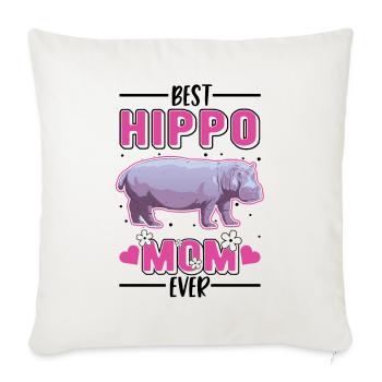 Meilleure maman hippopotame de tous les temps Nilpferd Flusspferd - Housse de coussin décorative 45 x 45 cm - blanc nature - Devant