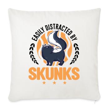 Facilement distrait par Skunks Skunks Skunk - Housse de coussin décorative 45 x 45 cm - blanc nature - Devant