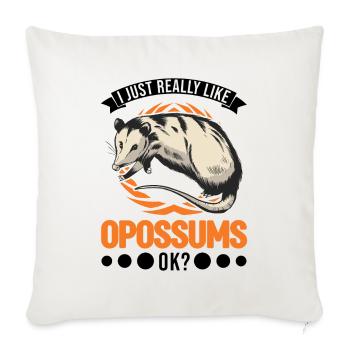 J’aime beaucoup Opossums Possum Beutelratte - Housse de coussin décorative 45 x 45 cm - blanc nature - Devant