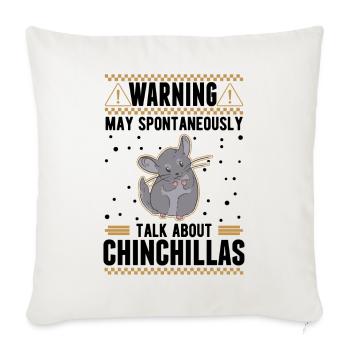 Peut parler spontanément de Chinchillas - Housse de coussin décorative 45 x 45 cm - blanc nature - Devant