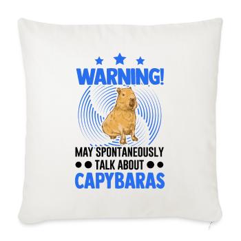 Peut parler spontanément de Capybaras - Housse de coussin décorative 45 x 45 cm - blanc nature - Devant