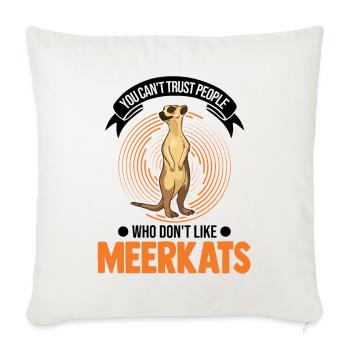Suricate Cadeau Suricate Suricate - Housse de coussin décorative 45 x 45 cm - blanc nature - Devant