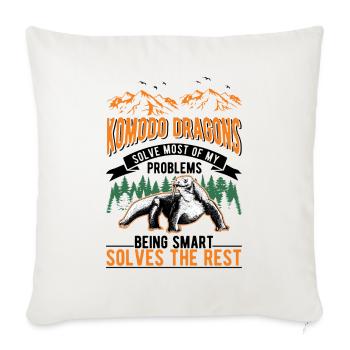 Komodo dragon monitor lizard - Sofa pillowcase 17,3'' x 17,3'' (45 x 45 cm) - natural white - Front