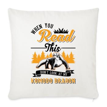 Komodo dragon monitor lizard - Sofa pillowcase 17,3'' x 17,3'' (45 x 45 cm) - natural white - Front