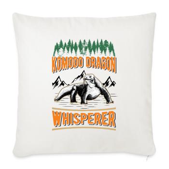Komodowaran Flüsterer Komodo Dragon Whisperer - Sofa pillowcase 17,3'' x 17,3'' (45 x 45 cm) - natural white - Front
