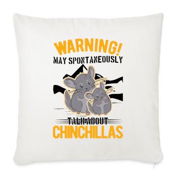 Peut parler spontanément de Chinchillas - Housse de coussin décorative 45 x 45 cm - blanc nature - Devant