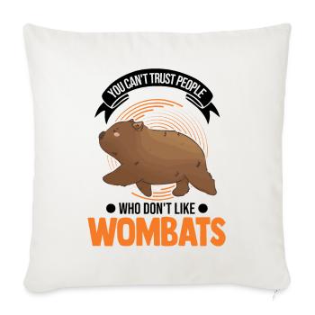 Wombat australien - Housse de coussin décorative 45 x 45 cm - blanc nature - Devant