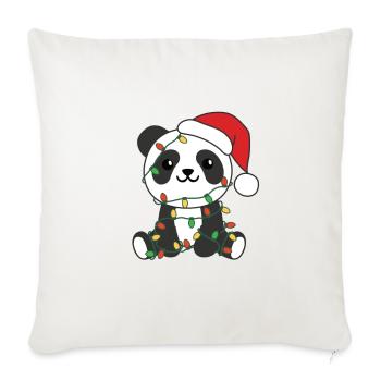 Panda Christmas Winter Animals Pandas - Sofa pillowcase 17,3'' x 17,3'' (45 x 45 cm) - natural white - Front