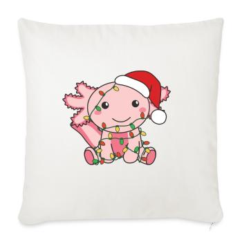 Axolotl Noël Animaux d’hiver Axolotls - Housse de coussin décorative 45 x 45 cm - blanc nature - Devant