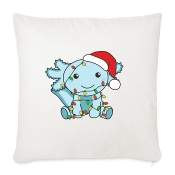 Axolotl Noël Animaux d’hiver Axolotls - Housse de coussin décorative 45 x 45 cm - blanc nature - Devant