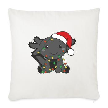 Axolotl Noël Animaux d’hiver Axolotls - Housse de coussin décorative 45 x 45 cm - blanc nature - Devant