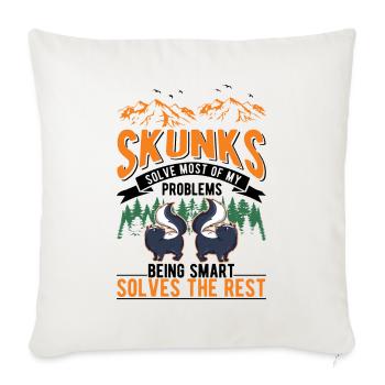 Skunk lovers - Sofa pillowcase 17,3'' x 17,3'' (45 x 45 cm) - natural white - Front