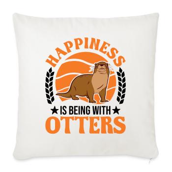 Otter Luck Otter Sea Otter - Sofa pillowcase 17,3'' x 17,3'' (45 x 45 cm) - natural white - Front