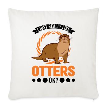 J’aime vraiment Otters Otter Sea Otter - Housse de coussin décorative 45 x 45 cm - blanc nature - Devant
