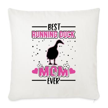 Meilleure maman de canard de course jamais Laufente - Housse de coussin décorative 45 x 45 cm - blanc nature - Devant
