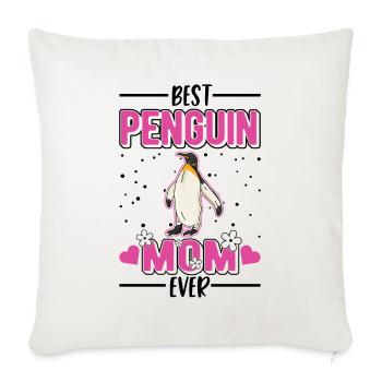 Best Penguin Mom Ever Pinguin Mama - Sofa pillowcase 17,3'' x 17,3'' (45 x 45 cm) - natural white - Front