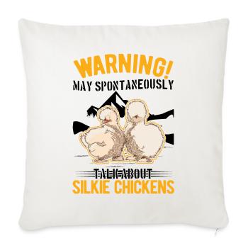 Warning Silkie Chicken Silkie Chicken - Sofa pillowcase 17,3'' x 17,3'' (45 x 45 cm) - natural white - Front