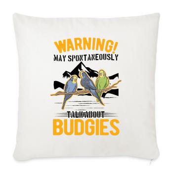 Peut parler spontanément de la perruche de Budgie - Housse de coussin décorative 45 x 45 cm - blanc nature - Devant