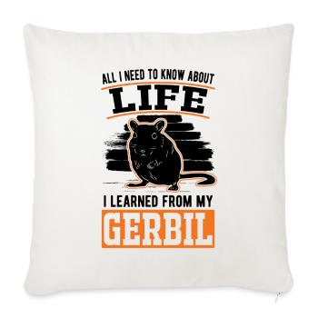 Gerbil Gift Racing Rat Germesau - Sofa pillowcase 17,3'' x 17,3'' (45 x 45 cm) - natural white - Front