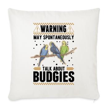 Peut parler spontanément de la perruche de Budgie - Housse de coussin décorative 45 x 45 cm - blanc nature - Devant
