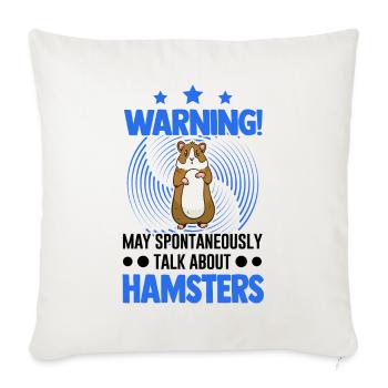 Avertissement Hamster Hamster Roue Hamster Doré - Housse de coussin décorative 45 x 45 cm - blanc nature - Devant
