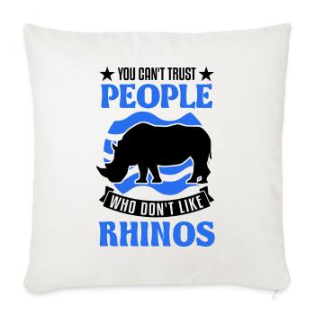 Rhinocéros Cadeau Rhinocéros - Housse de coussin décorative 45 x 45 cm - blanc nature - Devant