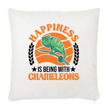 Happiness is being with Chameleons Chameleon - Sofa pillowcase 17,3'' x 17,3'' (45 x 45 cm) - natural white - Front