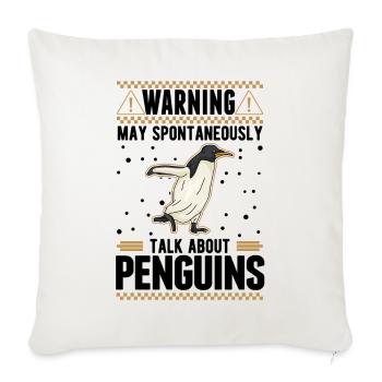 Peut parler spontanément des pingouins - Housse de coussin décorative 45 x 45 cm - blanc nature - Devant