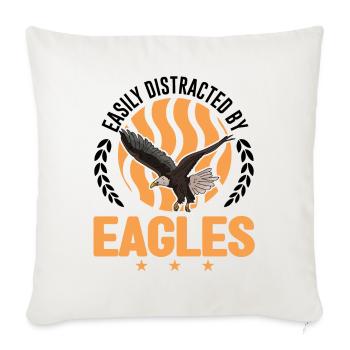 Easily distracted by Eagles Golden Eagle Eagle - Sofa pillowcase 17,3'' x 17,3'' (45 x 45 cm) - natural white - Front
