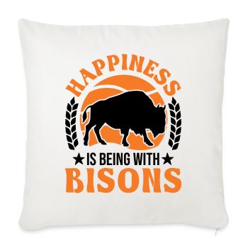 Buffalo Lucky Bison Water Buffalo - Sofa pillowcase 17,3'' x 17,3'' (45 x 45 cm) - natural white - Front