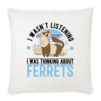 Ferret Lover Ferret Cadeau - Housse de coussin décorative 45 x 45 cm - blanc nature - Devant