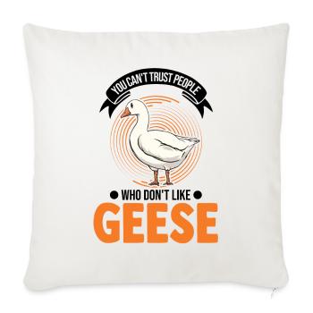 Oies Cadeau oie Amateurs Éleveurs d’oies Éleveurs d’oies - Housse de coussin décorative 45 x 45 cm - blanc nature - Devant