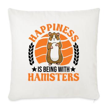 Hamster Luck Hamster Wheel Golden Hamster - Sofa pillowcase 17,3'' x 17,3'' (45 x 45 cm) - natural white - Front