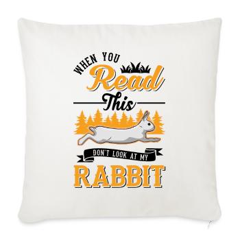 Lapin Lapin Lapin Lapin - Housse de coussin décorative 45 x 45 cm - blanc nature - Devant